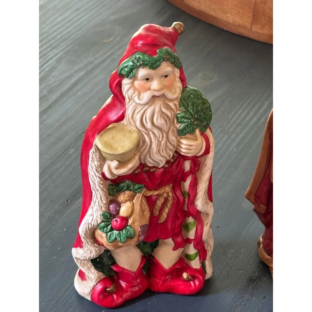 Brinns 1992 Vitg. Santa Claus Father Christmas Figurines Set of 3 Ceramic Decor